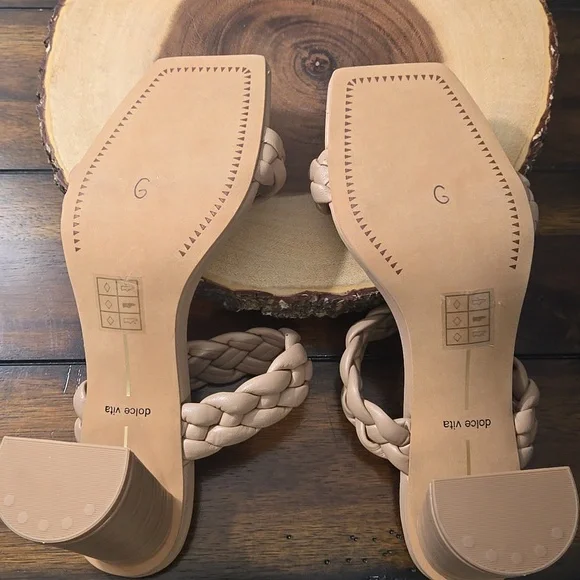 DOLCE VITA Paily Heeled Sandal  Cream Sz 9 Square Toe - Picture 9 of 12